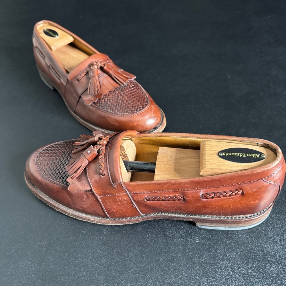 Allen Edmonds Cody Tassel Loafers Mens Brown Leather Moc Toe Shoes 8.5 D‎